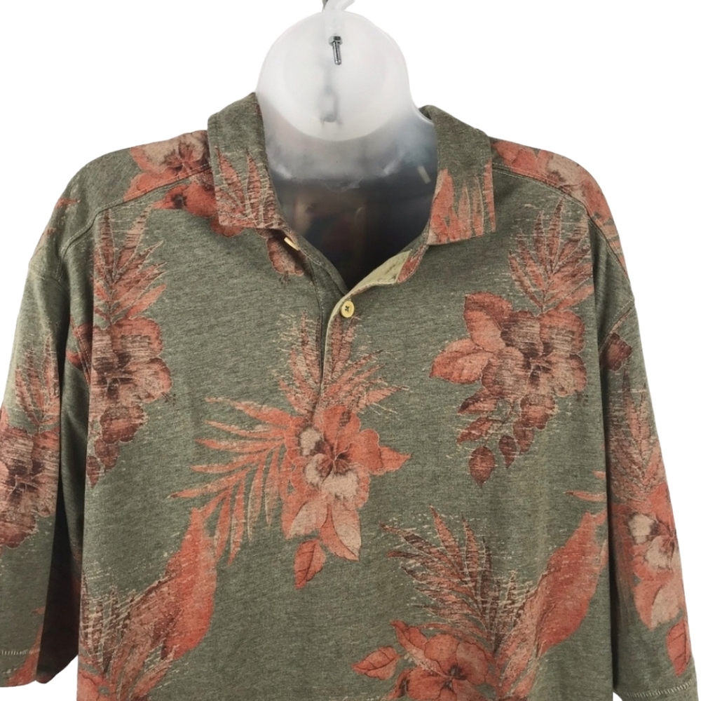 Tommy Bahama Green Hawaiian Polo Pima Cotton